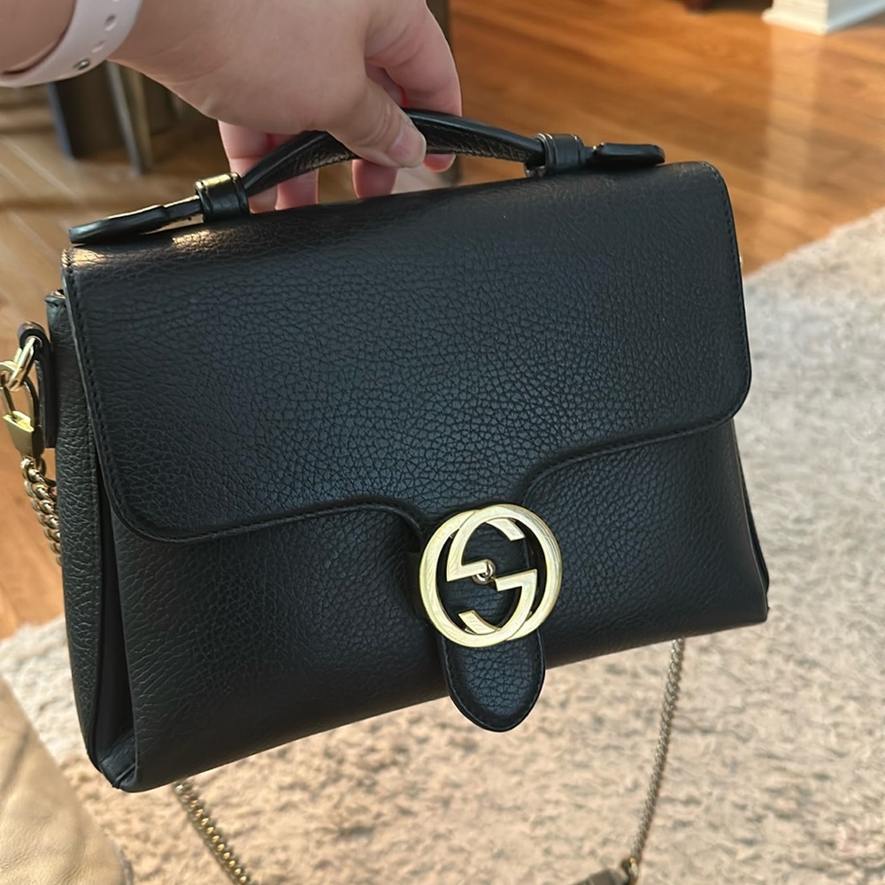 ❌SOLD❌Gucci Interlocking Flap Tote Bag with Chain Shoulder Bag - Picture 4 of 16